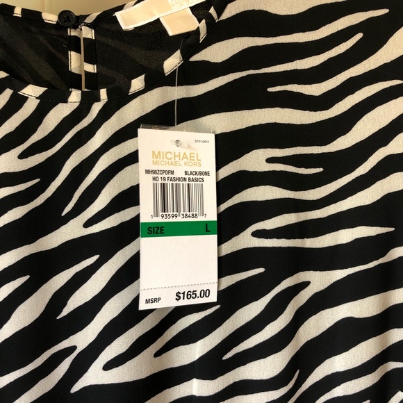 Michael Kors Tiger-Print Georgette Tiered Dress - Picture 9 of 9